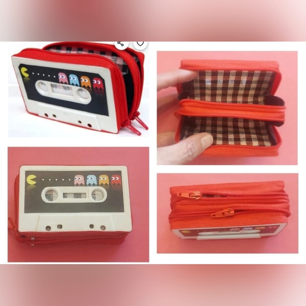 Pac-Man Cassette Double-Compartment WalletCustom Made From Spain BRAND NEW